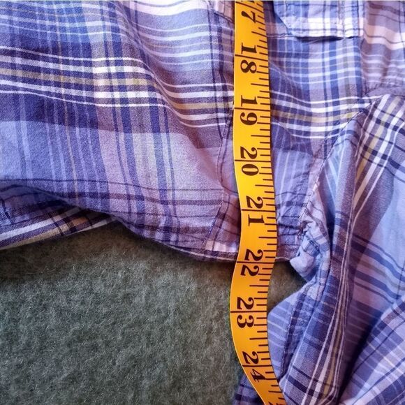 Liz & Co XL Button U Top 3/4 Sleeve Check Pockets GrayLightweight Women's Shirt. - Picture 3 of 5